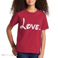 Cute Cursive Love Valentines Day Kids T-Shirt thumb 2