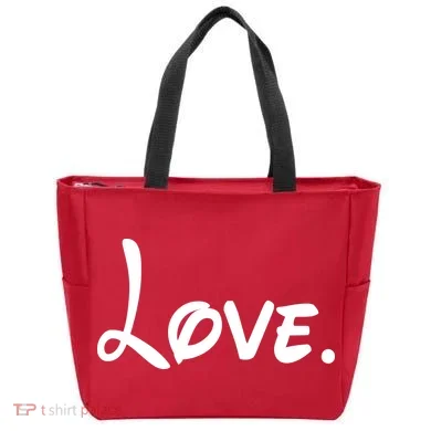 Cute Cursive Love Valentines Day Tote Bag