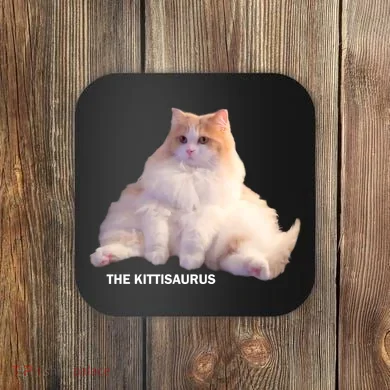 Cute DD The Cat Kittisaurus Coaster