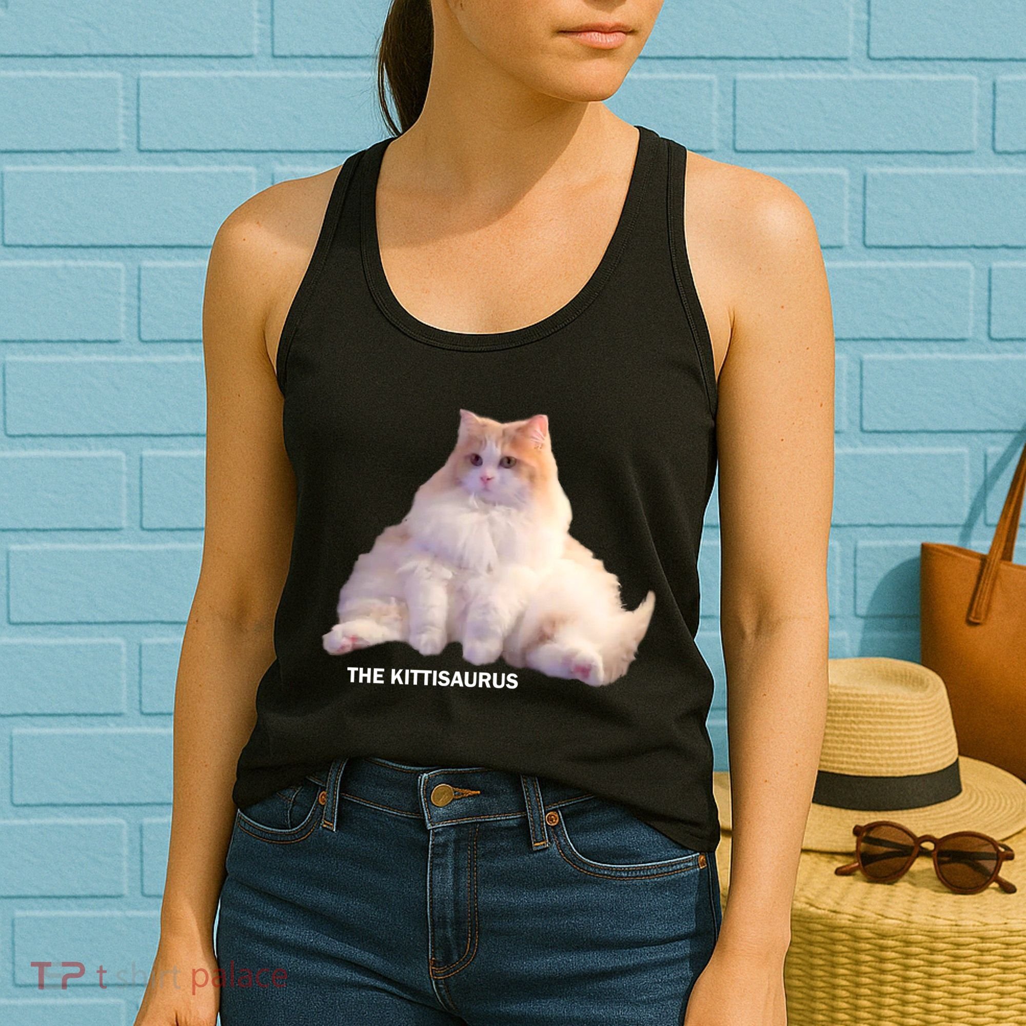 Cute DD The Cat Kittisaurus Women's Tank Top