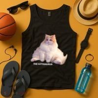 Cute DD The Cat Kittisaurus Tank Top thumb 4