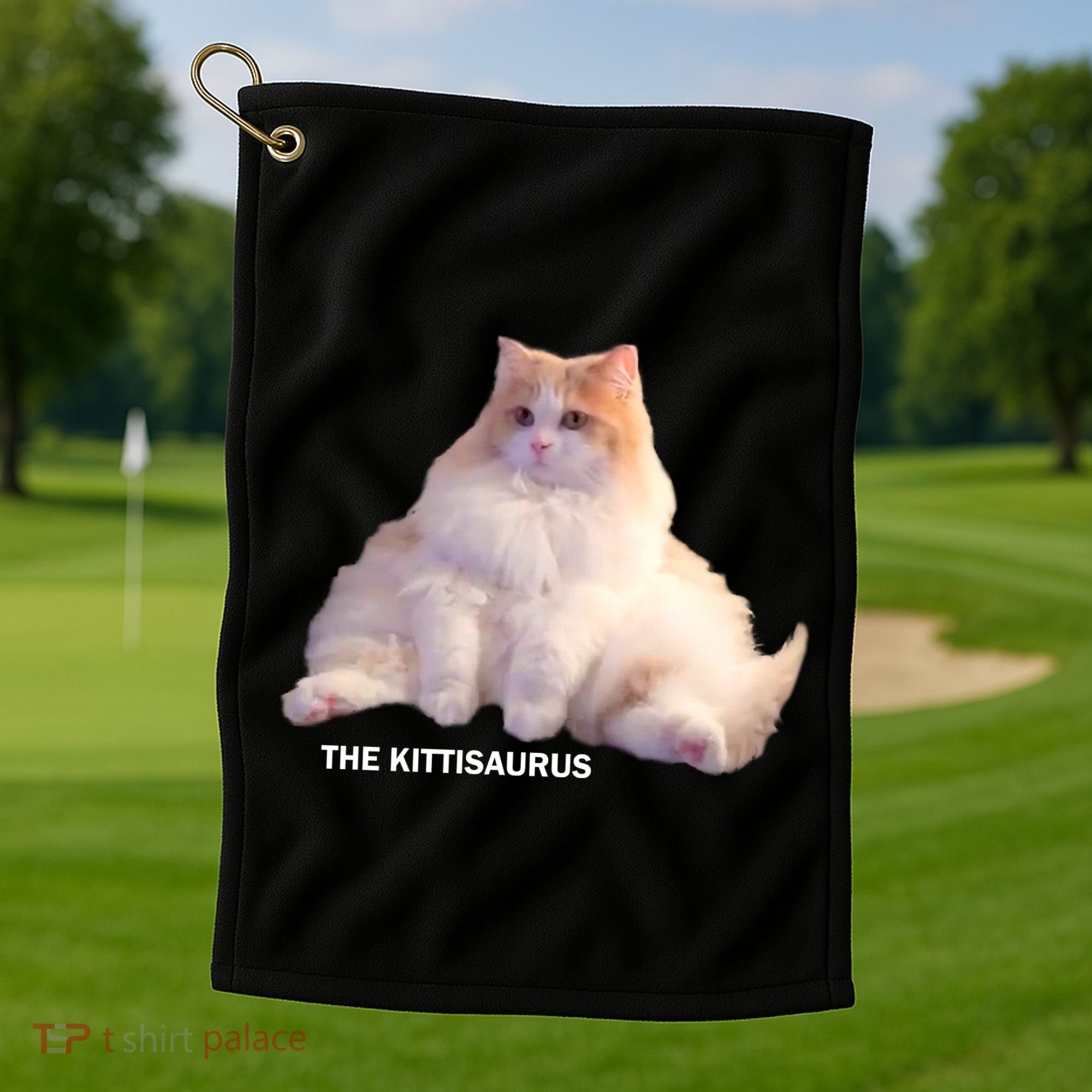 Cute DD The Cat Kittisaurus Golf Towel