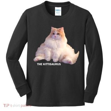 Cute DD The Cat Kittisaurus Kids Long Sleeve Shirt