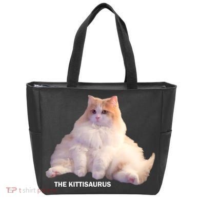 Cute DD The Cat Kittisaurus Tote Bag