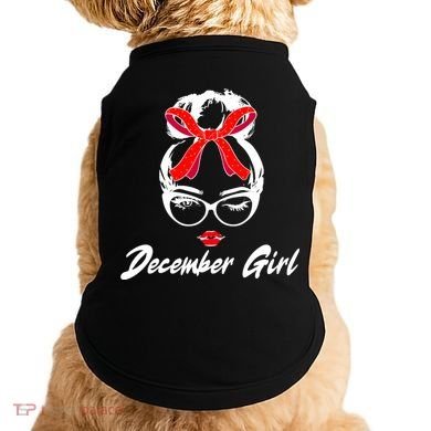 Cute December Girl Birthday Doggie Tank