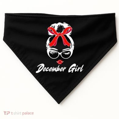 Cute December Girl Birthday USA-Made Doggie Bandana