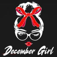 Cute December Girl Birthday Button thumb 1