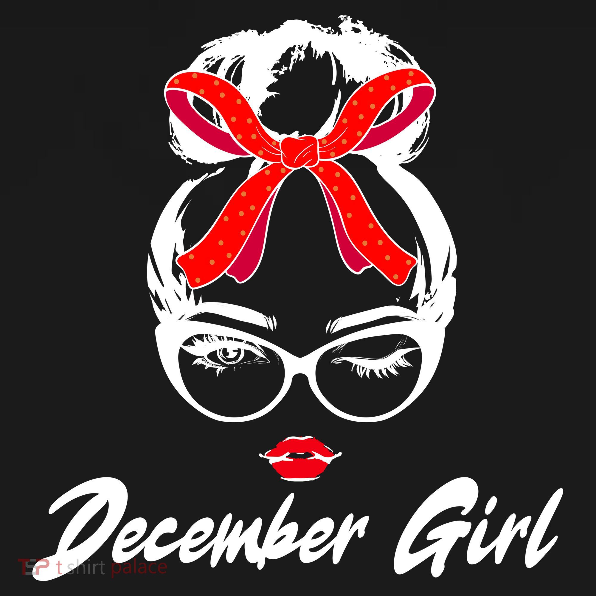 Cute December Girl Birthday Button