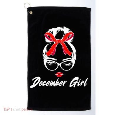 Cute December Girl Birthday Golf Towel