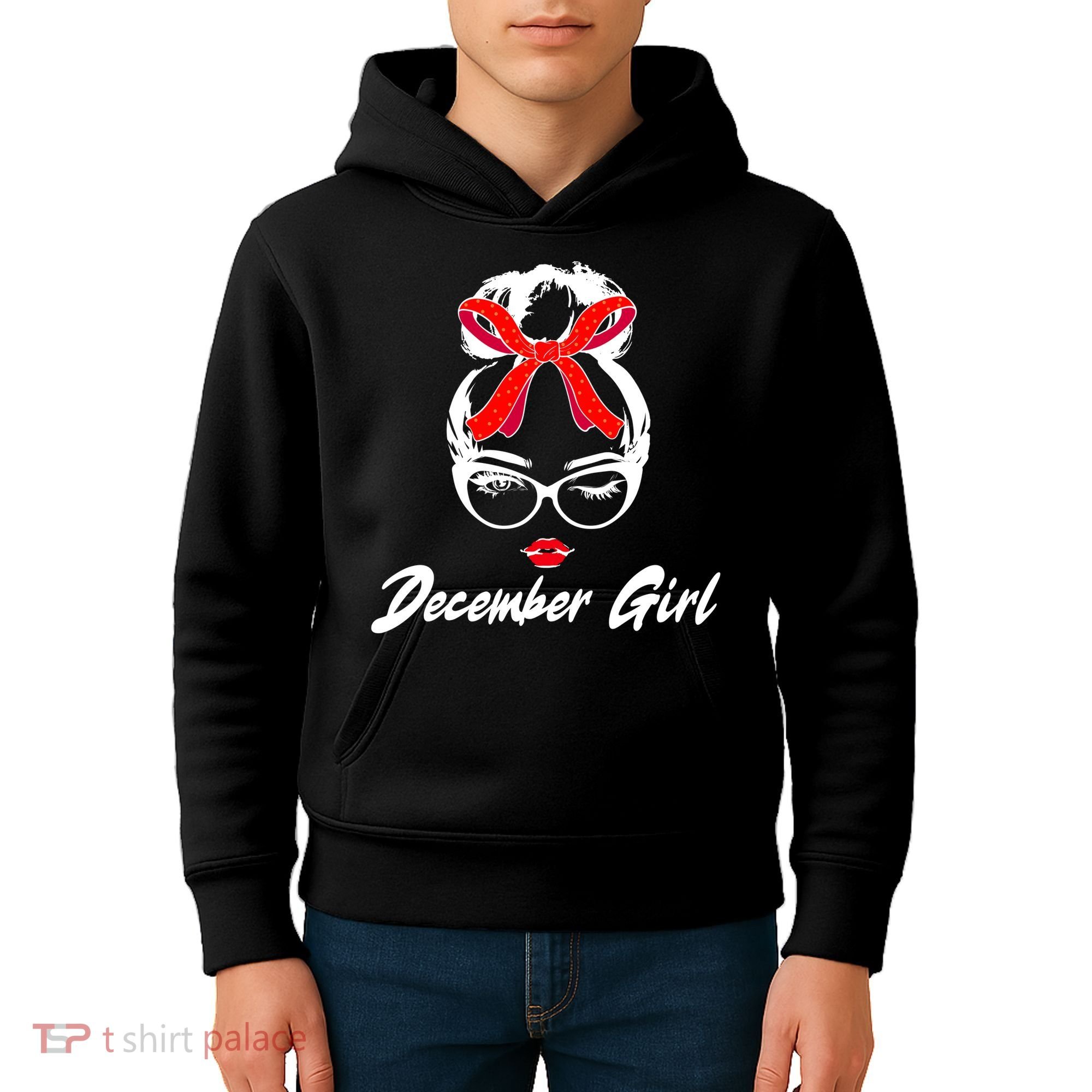 Cute December Girl Birthday Kids Hoodie