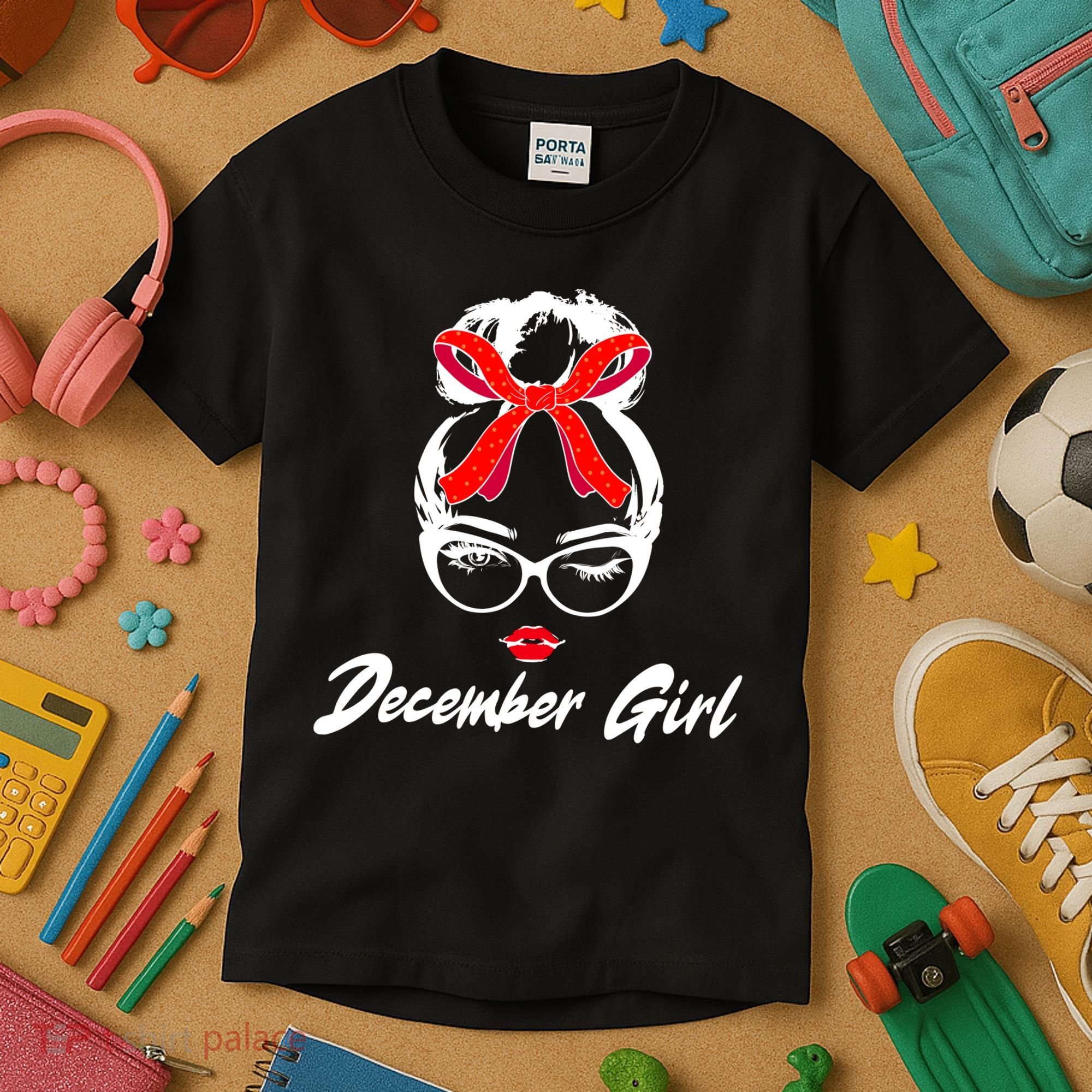 Cute December Girl Birthday Kids T-Shirt