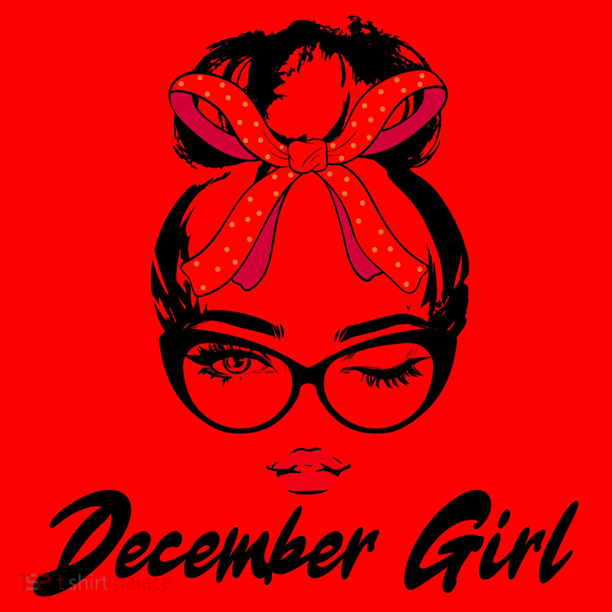 Cute December Girl Birthday Santa Hat