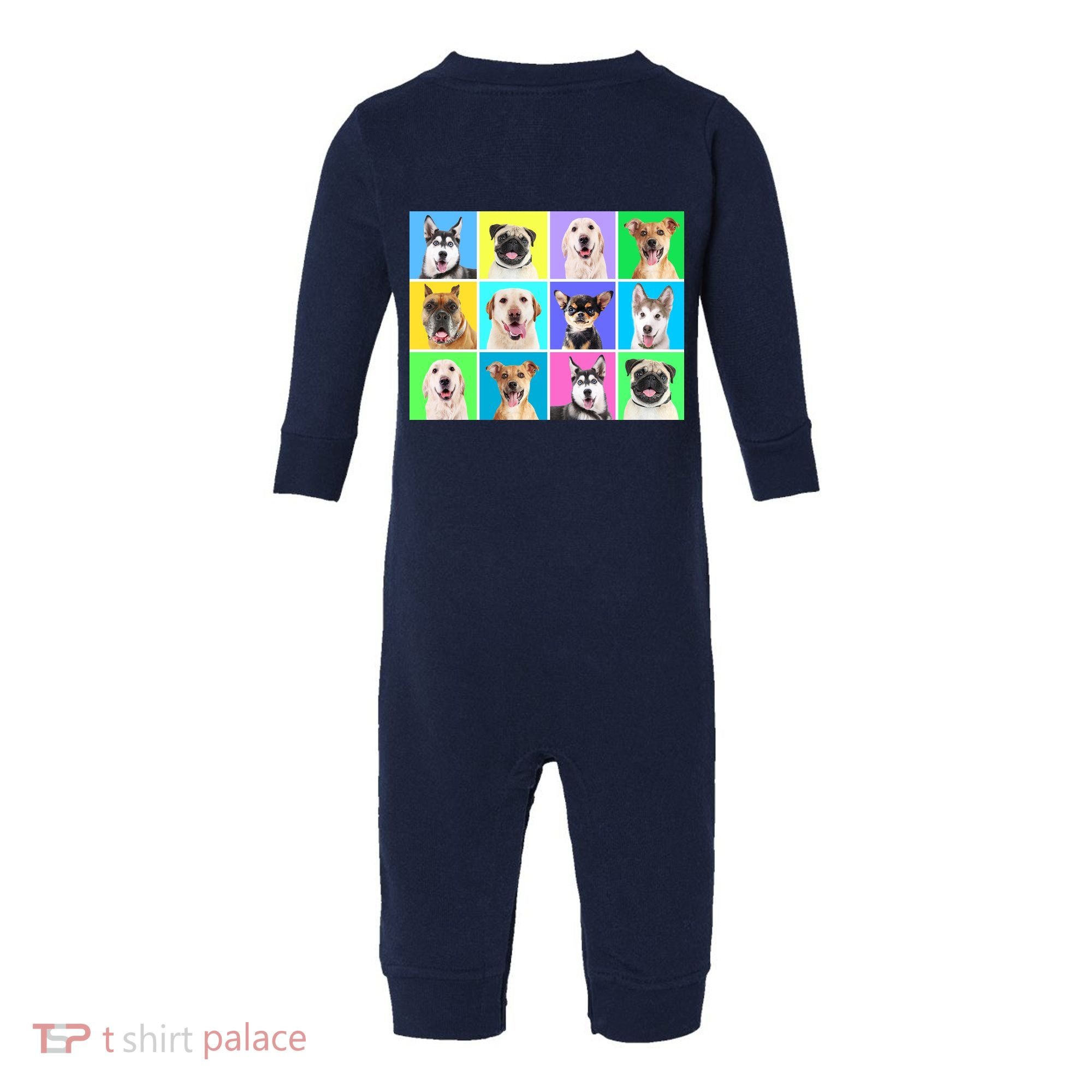 Cute Dogs Portrait Infant Fleece One Piece