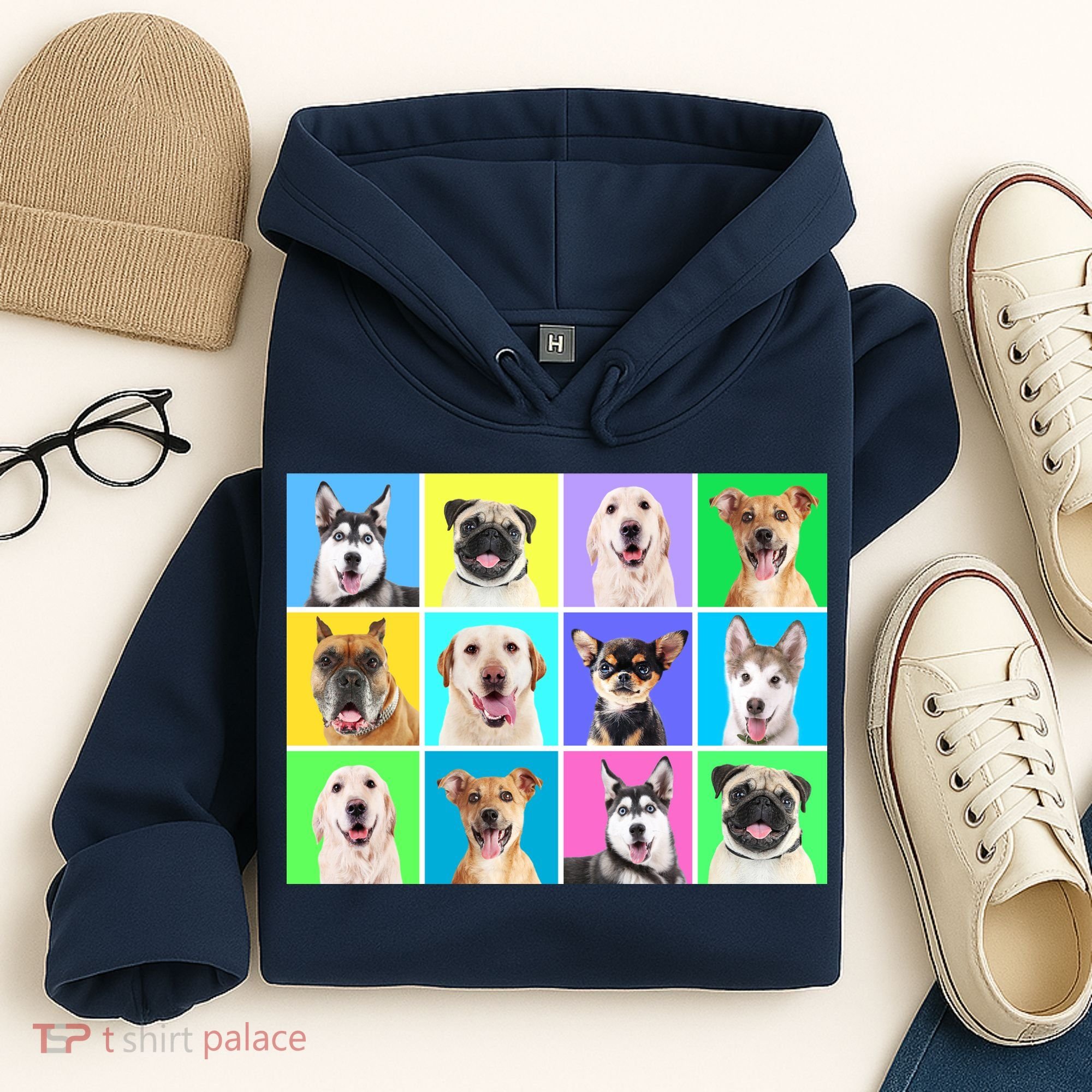 Cute Dogs Portrait Hoodie