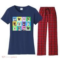 Cute Dogs Portrait Women's Flannel Pajama Set thumb 0