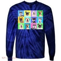 Cute Dogs Portrait Tie-Dye Long Sleeve Shirt thumb 0