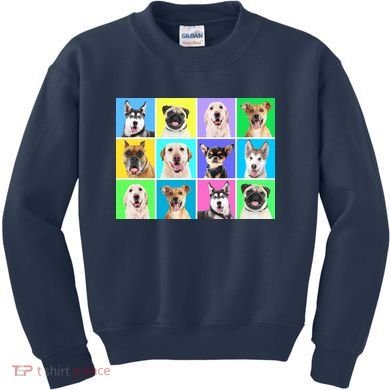 Cute Dogs Portrait Kids Sweatshirt