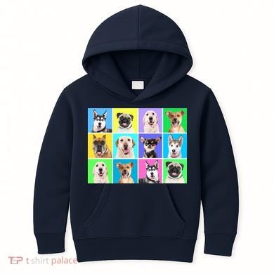 Cute Dogs Portrait Kids Hoodie