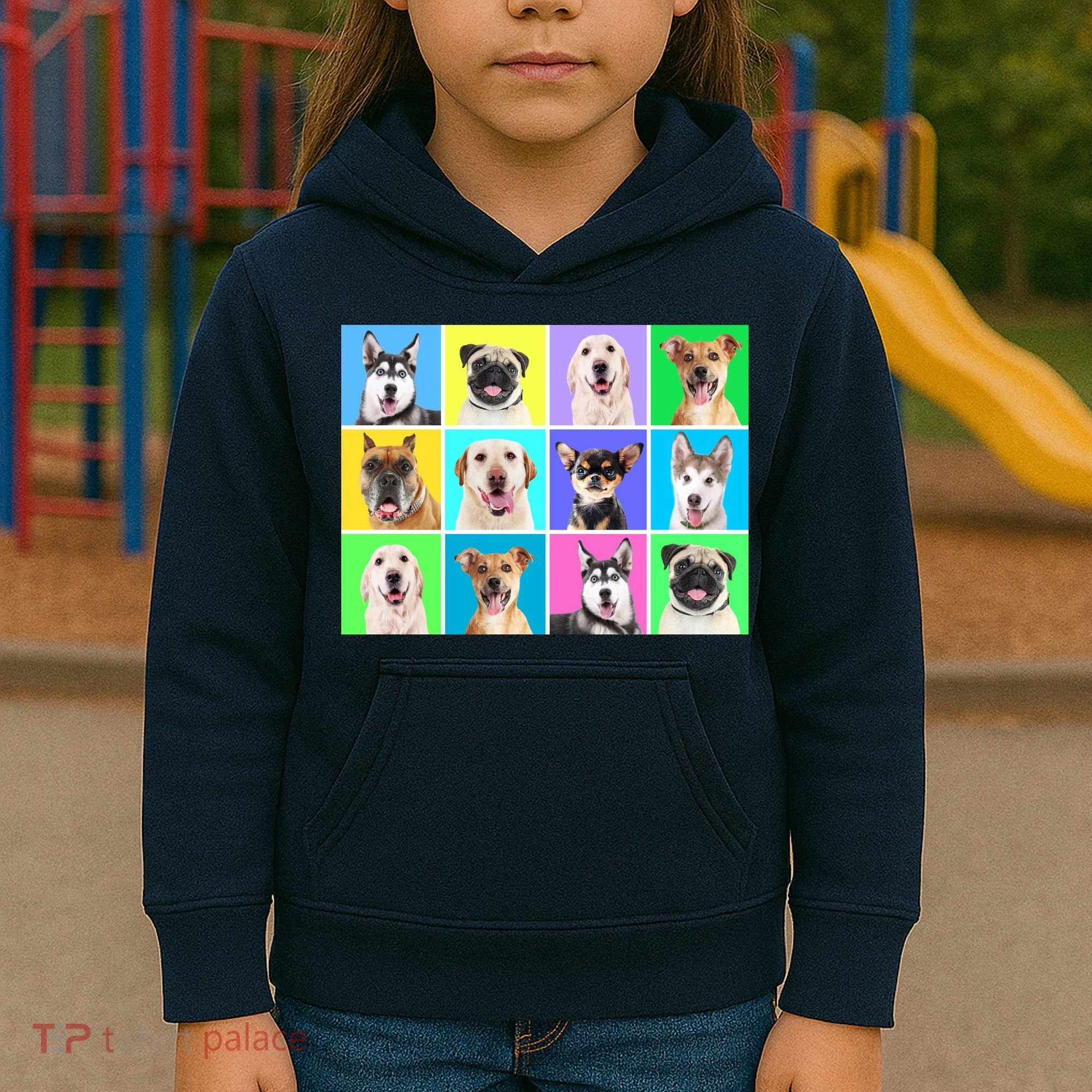 Cute Dogs Portrait Kids Hoodie
