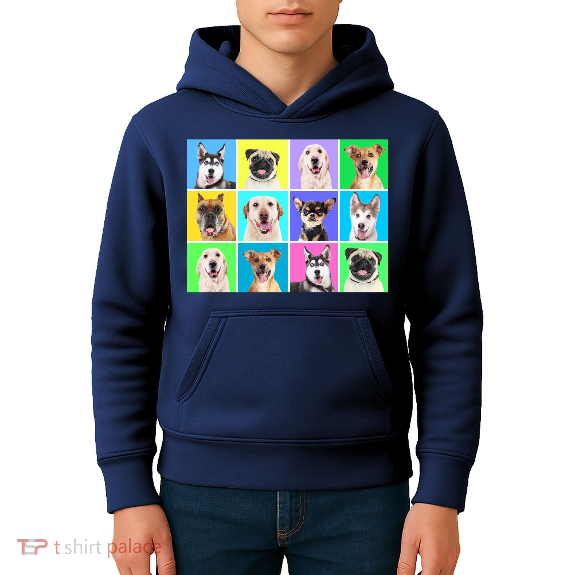 Cute Dogs Portrait Kids Hoodie
