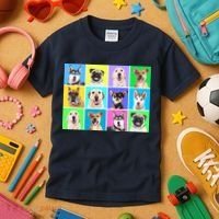 Cute Dogs Portrait Kids T-Shirt thumb 3