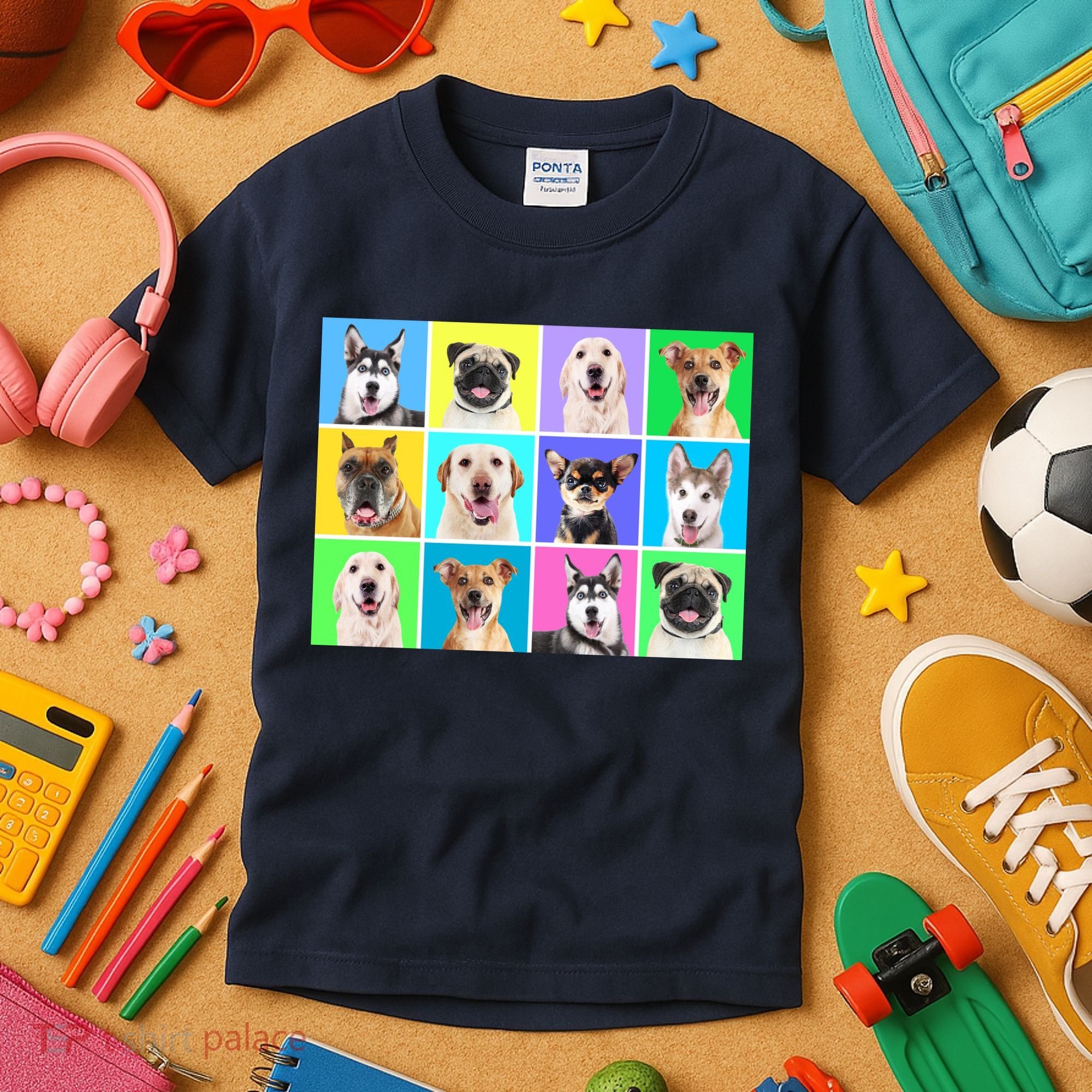Cute Dogs Portrait Kids T-Shirt