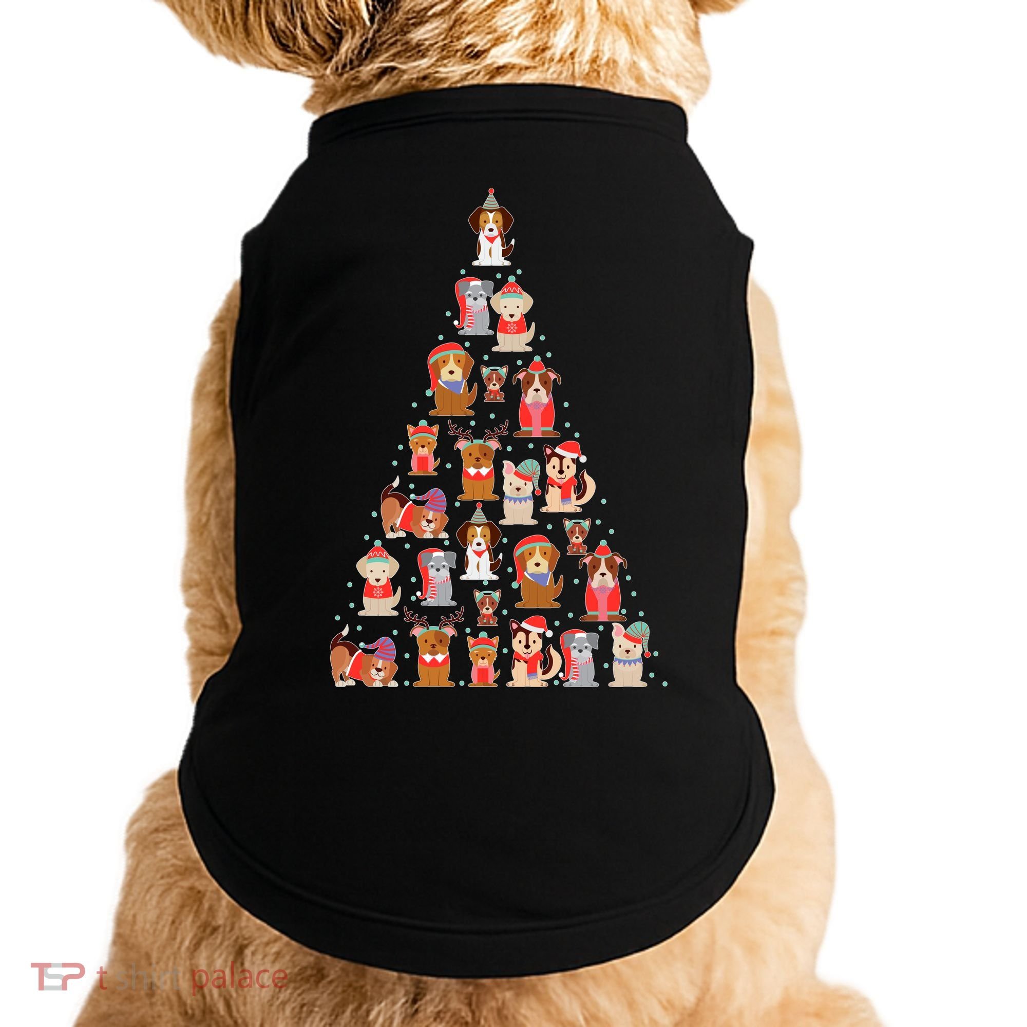 Cute Dogs Puppies Christmas Tree Doggie Tank