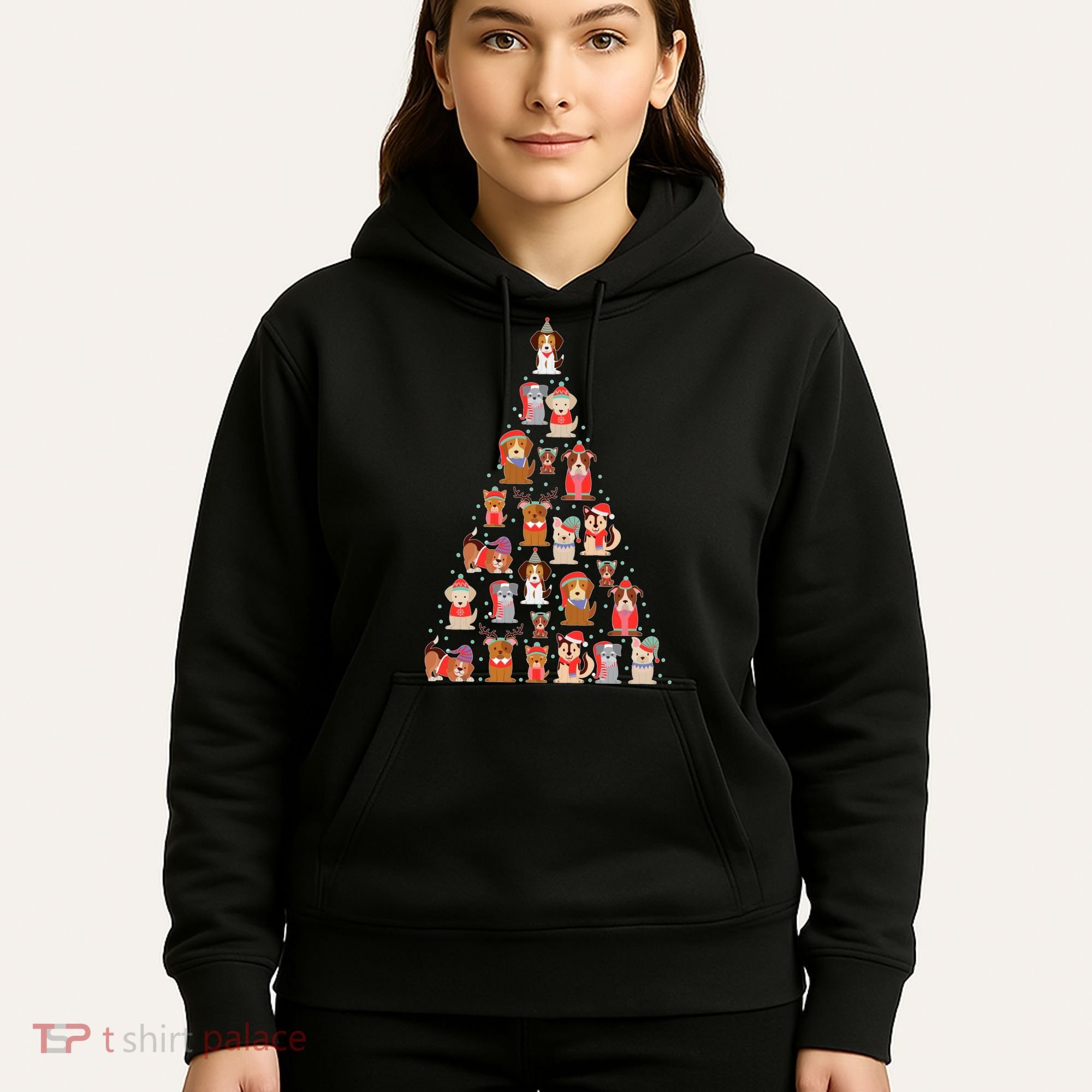 Cute Dogs Puppies Christmas Tree Hoodie