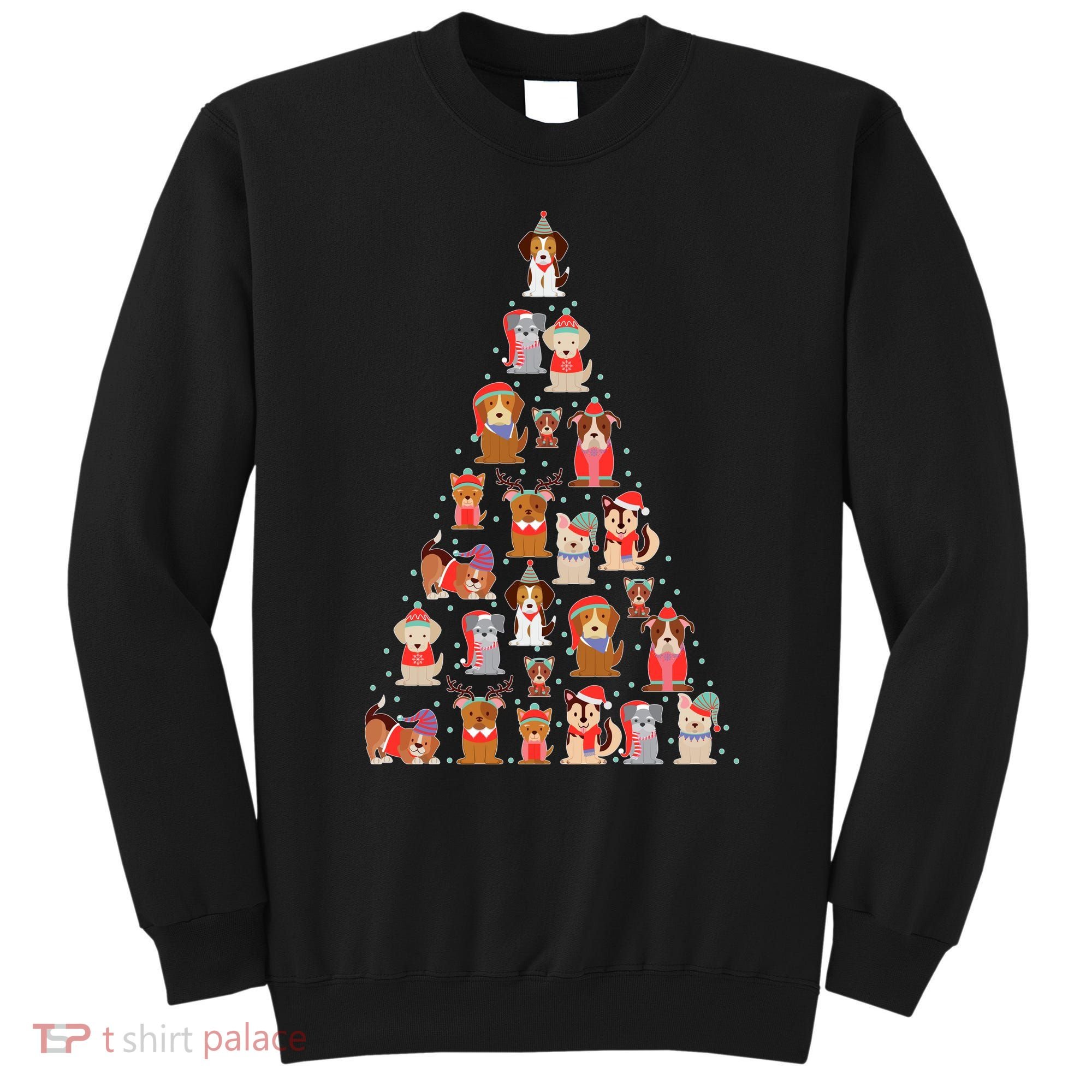 Cute Dogs Puppies Christmas Tree Sweatshirt