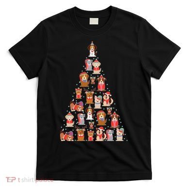 Cute Dogs Puppies Christmas Tree T-Shirt
