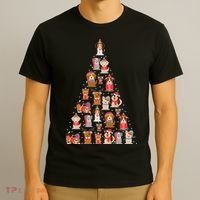 Cute Dogs Puppies Christmas Tree T-Shirt thumb 3