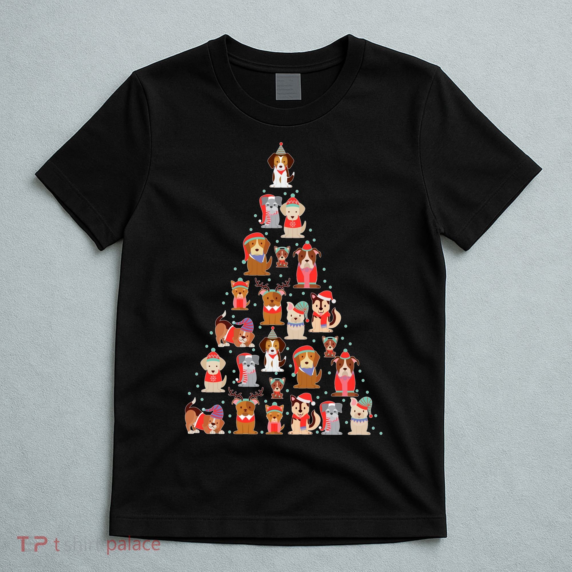 Cute Dogs Puppies Christmas Tree T-Shirt