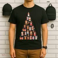 Cute Dogs Puppies Christmas Tree T-Shirt thumb 6