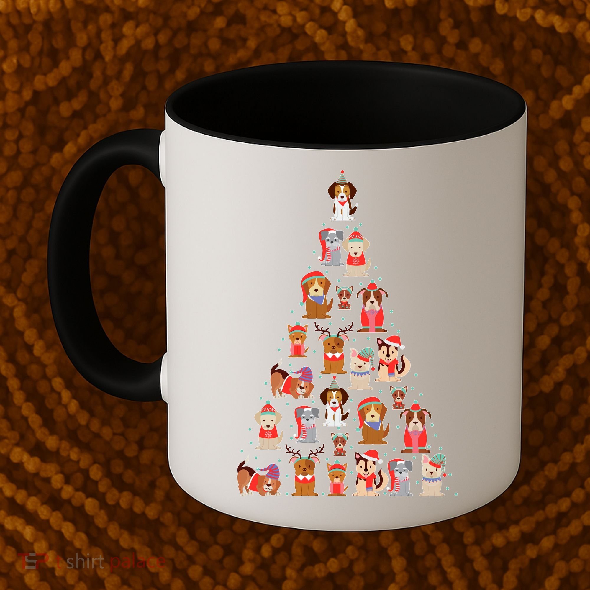 Cute Dogs Puppies Christmas Tree Coffee Mug