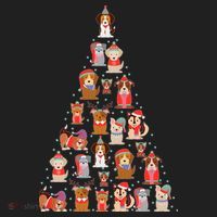 Cute Dogs Puppies Christmas Tree Beanie thumb 2