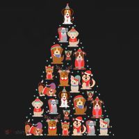 Cute Dogs Puppies Christmas Tree Polo thumb 3