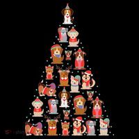 Cute Dogs Puppies Christmas Tree Women's Hoodie thumb 2