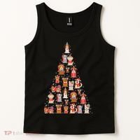 Cute Dogs Puppies Christmas Tree Tank Top thumb 2