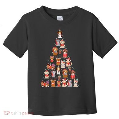 Cute Dogs Puppies Christmas Tree Toddler T-Shirt