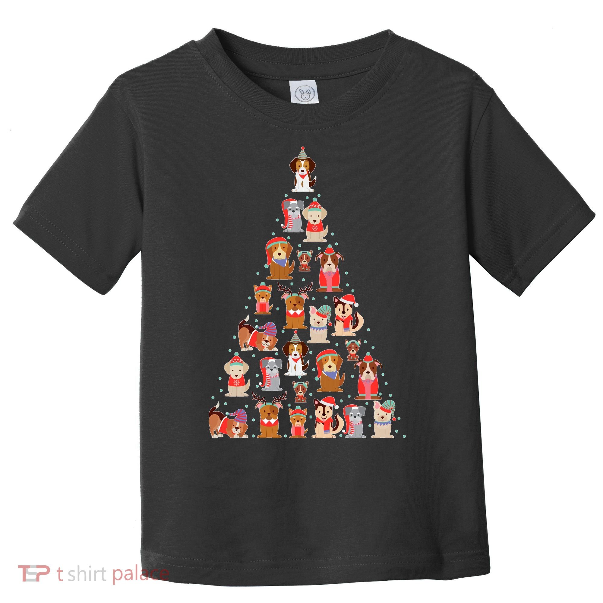 Cute Dogs Puppies Christmas Tree Toddler T-Shirt