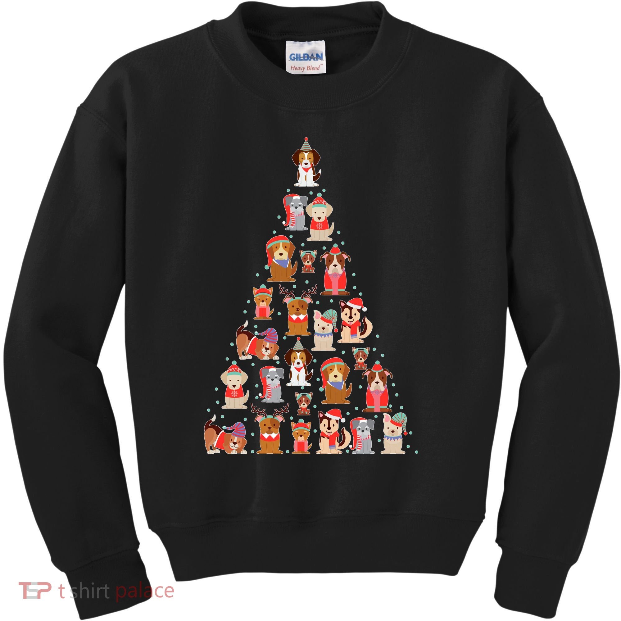 Cute Dogs Puppies Christmas Tree Kids Sweatshirt