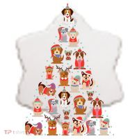 Cute Dogs Puppies Christmas Tree Ceramic Ornament thumb 2