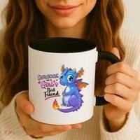 Cute Dragons Are A Girl's Best Friend Coffee Mug thumb 3