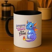Cute Dragons Are A Girl's Best Friend Coffee Mug thumb 4