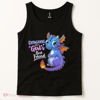 Cute Dragons Are A Girl's Best Friend Tank Top thumb 2