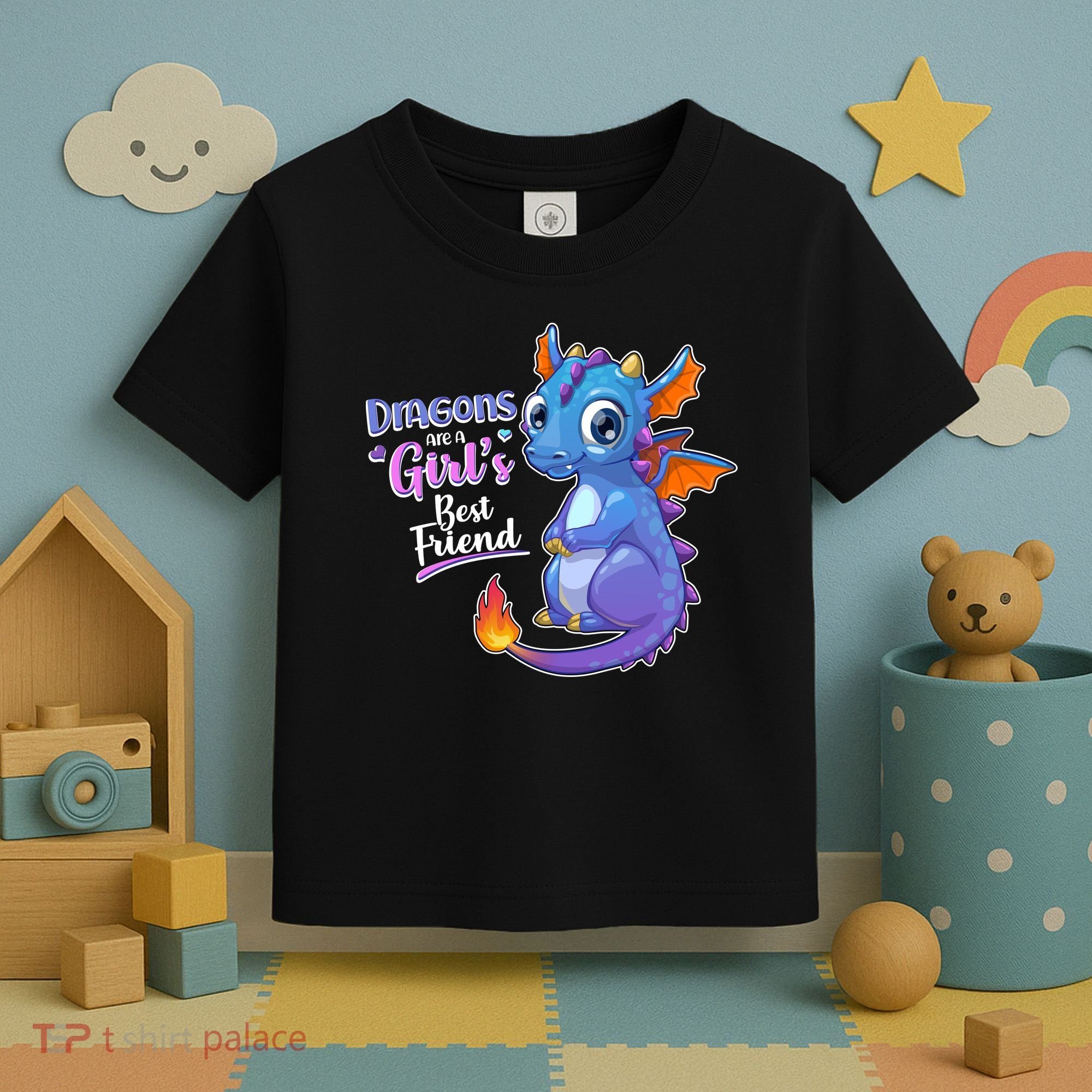 Cute Dragons Are A Girl's Best Friend Toddler T-Shirt