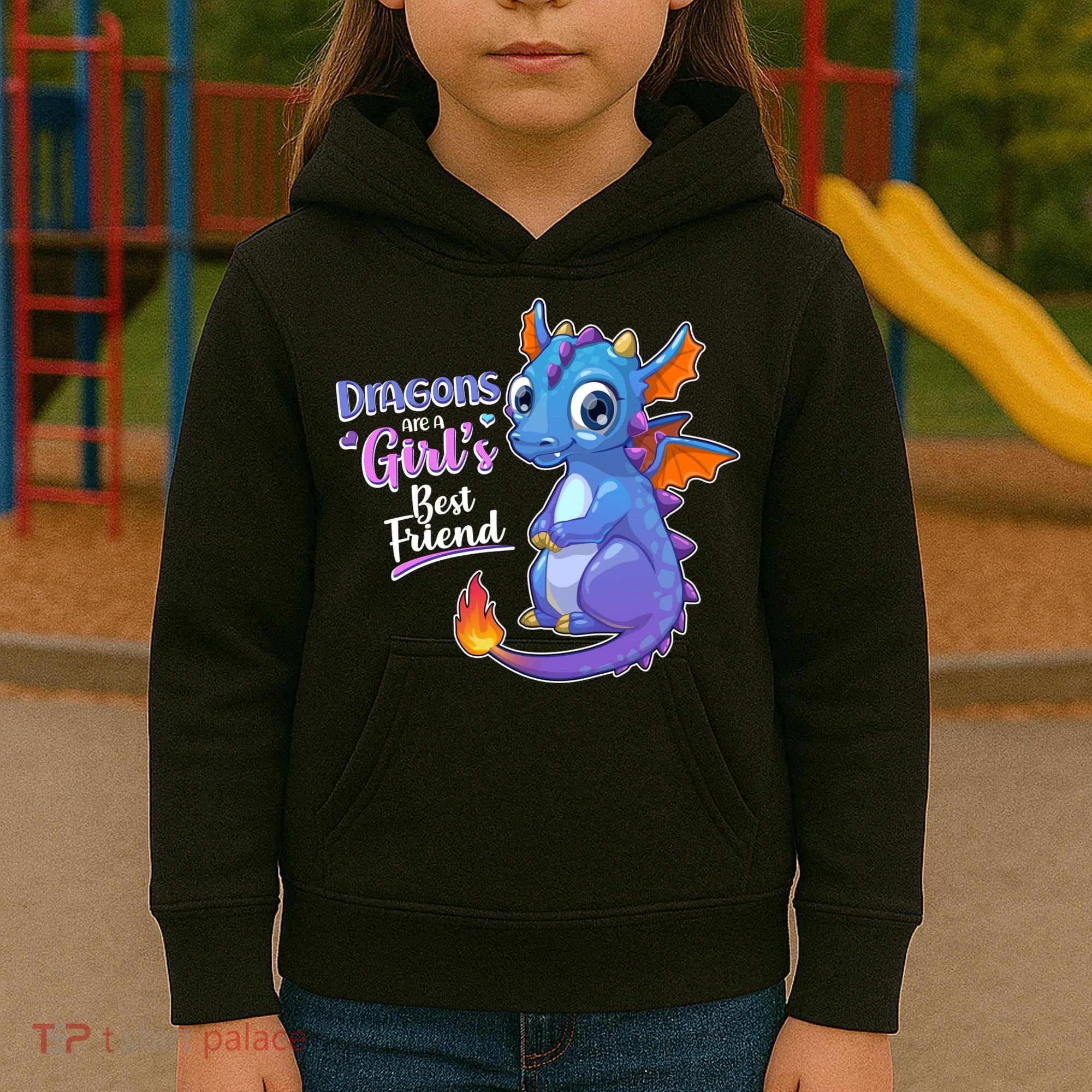 Cute Dragons Are A Girl's Best Friend Kids Hoodie