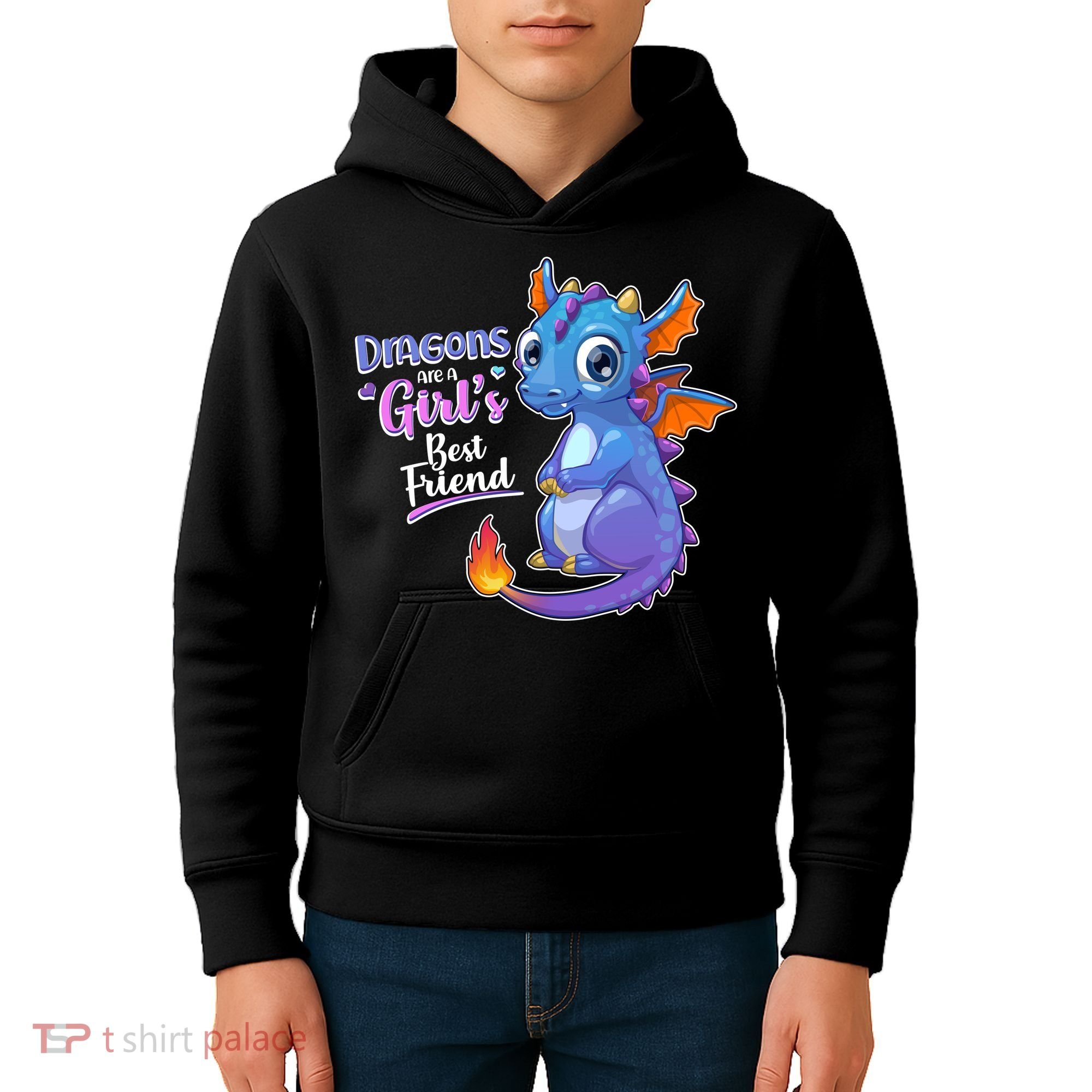 Cute Dragons Are A Girl's Best Friend Kids Hoodie