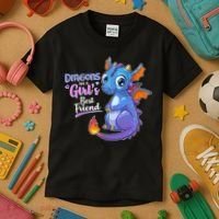 Cute Dragons Are A Girl's Best Friend Kids T-Shirt thumb 3