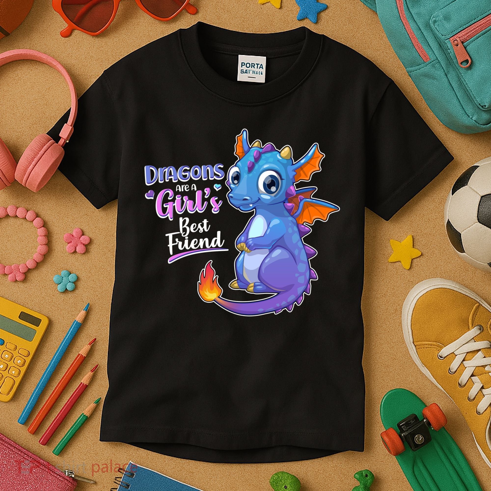 Cute Dragons Are A Girl's Best Friend Kids T-Shirt